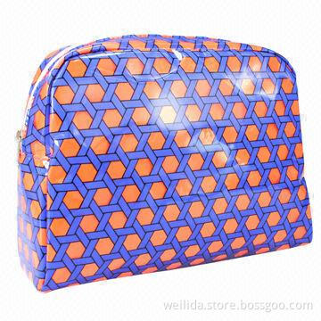 Cosmetic Bag in Printed Polyester and with Clear EVA Covering